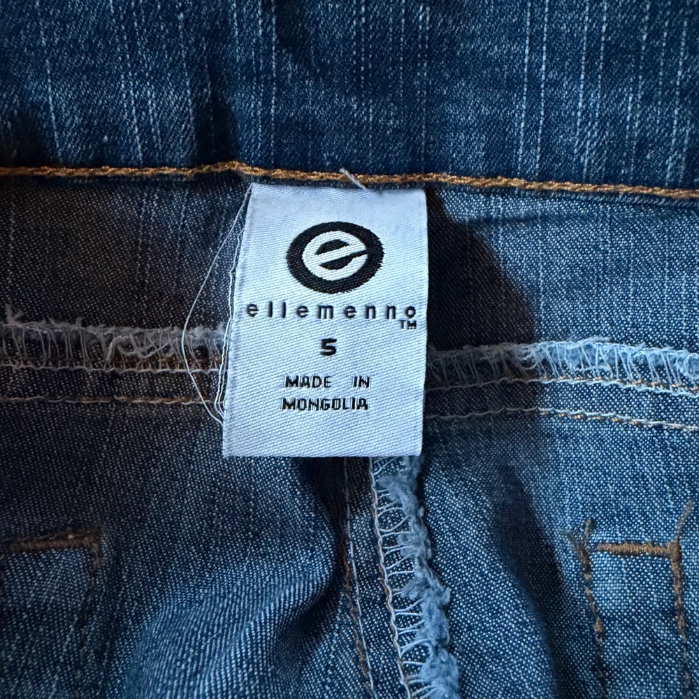 Stylish ellemenno beautiful solid Y2K, dark denim Dark Blue Flare Jeans blue fla - Picture 6 of 6